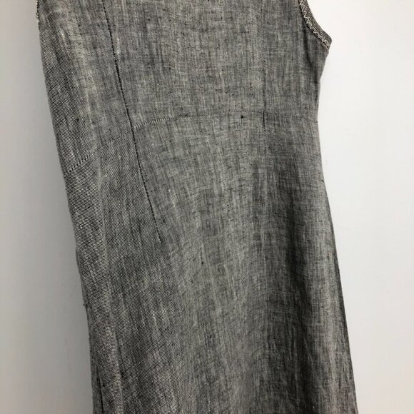 SPORTMAX grey Sleevless knot front pure linen above knee dress A  line - Picture 10 of 15